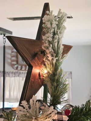 Christmas Tree Topper Star, Wood Tree Topper, Christmas Decoration